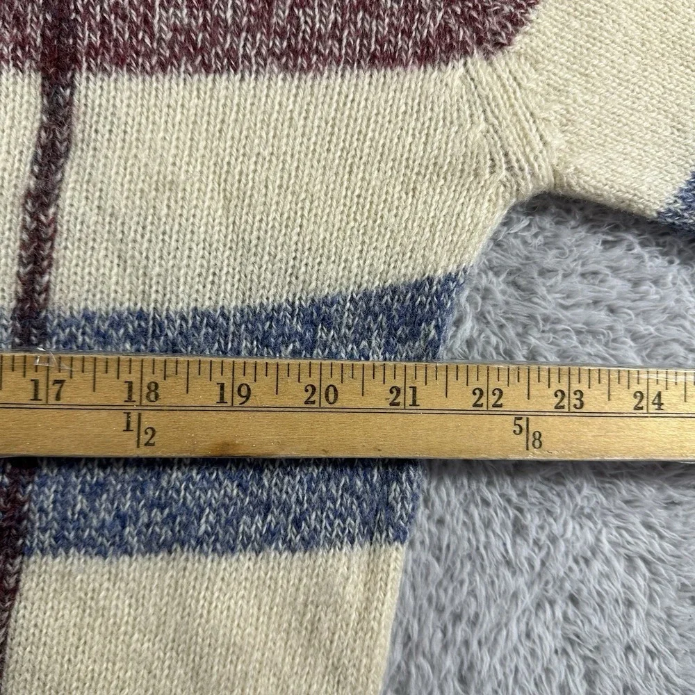 VINTAGE Damon Sweater Mens XL Stripe Pattern England Long‎ Sleeve V Neck Plaid